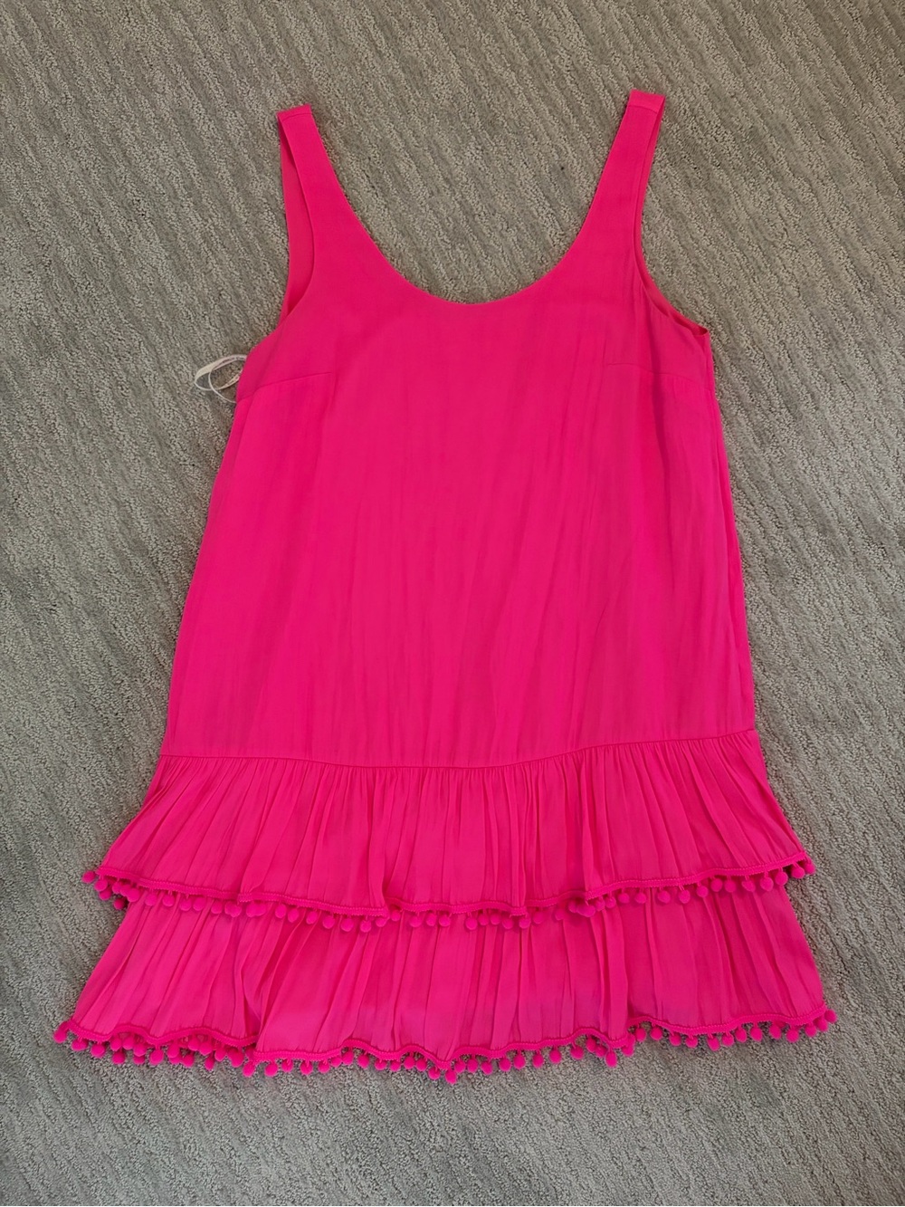 Lilly Pulitzer Hot Pink Sleeveless Natashia Dress with Pom Pom detail - Picture 2 of 4